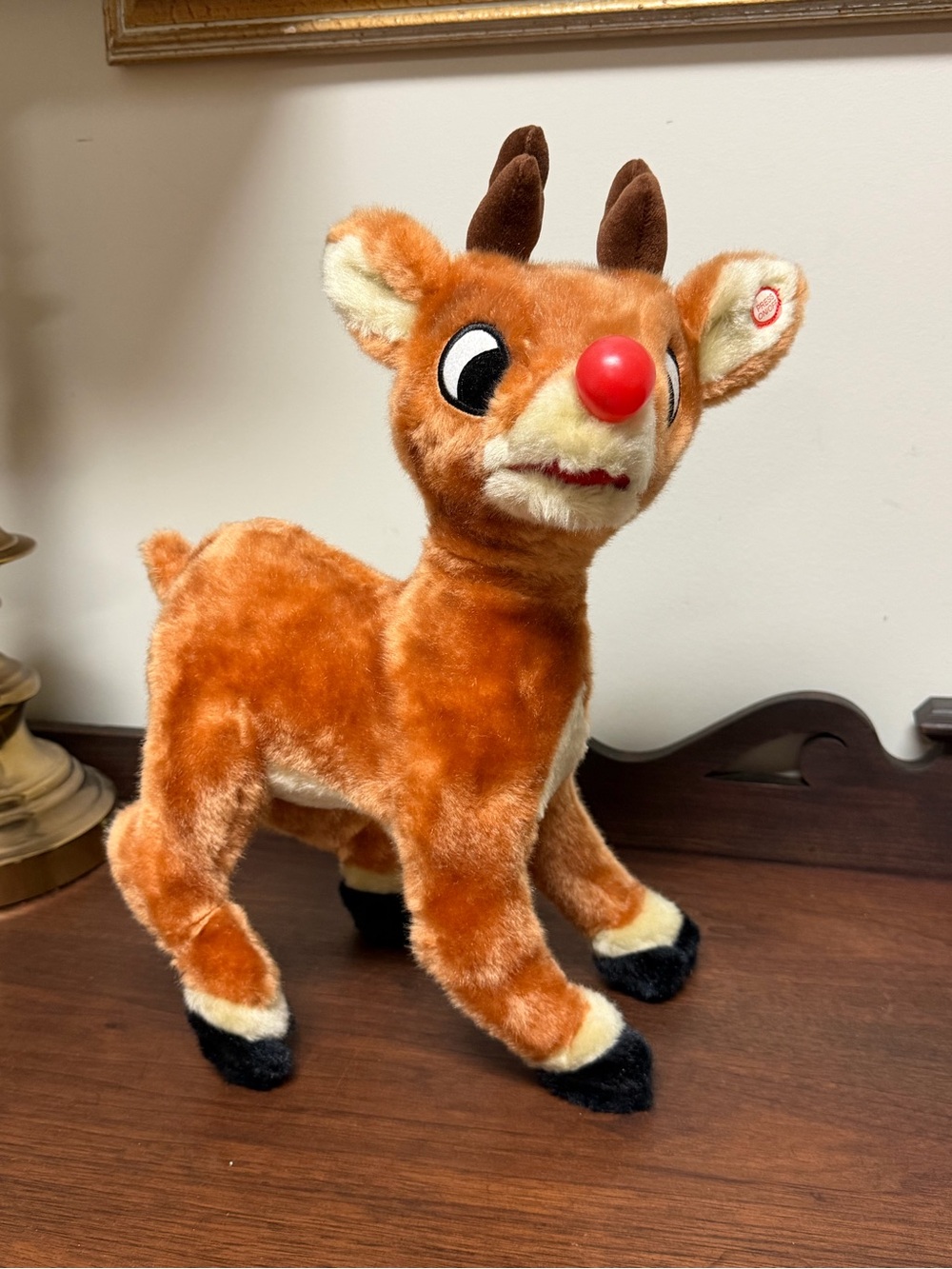 Vintage Gemmy Singing "Rudolph the Red-Nosed Reindeer" plush figure
